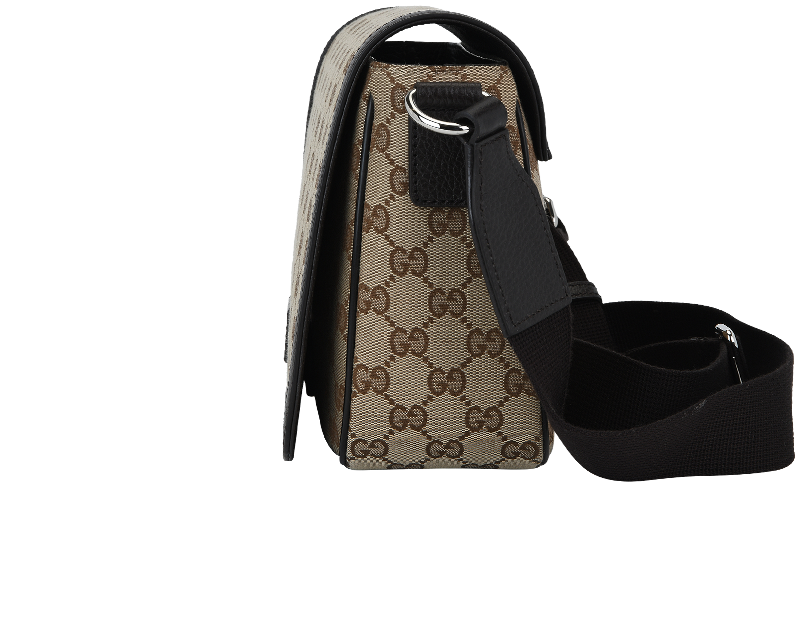 GG Messenger Flap Bag, &pound;710, Handbags, Brown, Canvas, Bottom view